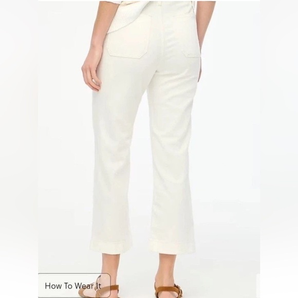NEW J.Crew Preppy White Jean Size 27 Paper Bag Waist Cute Casual Summer Pant - Picture 2 of 4